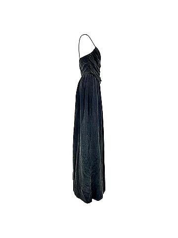 Zimmermann Zimmermann V-Neck Gathered Maxi Dress in Grey Viscose (view 2)