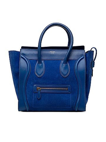 Céline Mini Suede and Calfskin Luggage Tote (view 1)