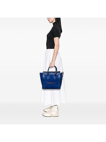 Céline Mini Suede and Calfskin Luggage Tote (view 2)