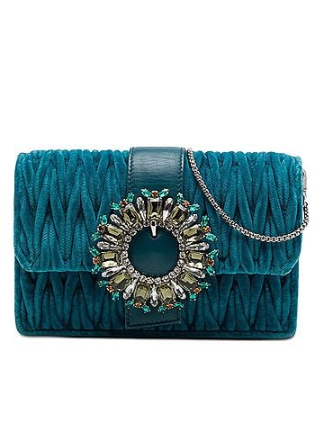 Miu Miu Matelasse Velvet Crystal Embellished Crossbody (view 1)