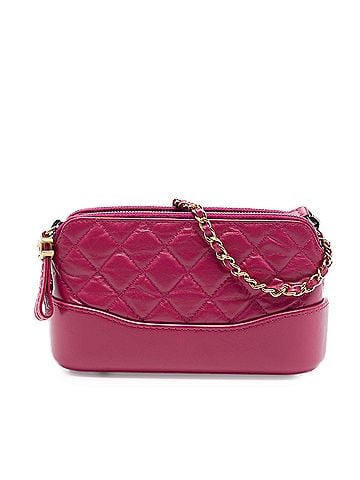 Chanel Quilted Aged Calfskin Gabrielle Double Zip Clutch with Chain (view 1)