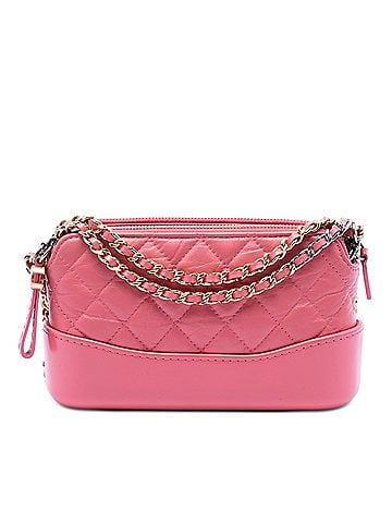 Chanel Quilted Aged Calfskin Gabrielle Double Zip Clutch with Chain (view 1)