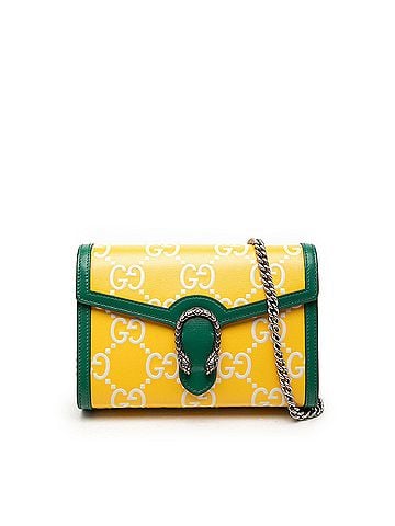 Gucci Bicolor GG Embossed Calfskin Dionysus Wallet on Chain (view 1)