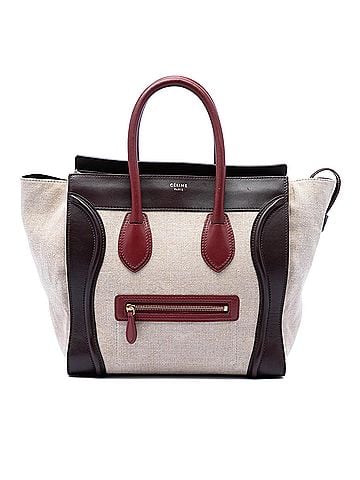 Céline Mini Tricolor Canvas and Leather Luggage Tote (view 1)