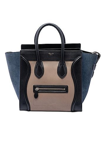 Céline Mini Tricolor Calfskin and Suede Luggage Tote (view 1)