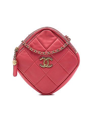 Chanel CC Quilted Lambskin Diamond Clutch with Chain (view 1)