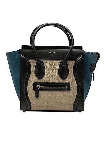 Céline Micro Tricolor Calfskin and Nubuck Luggage Tote (view 1)