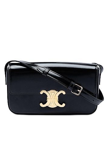 Céline Shiny Calfskin Triomphe Claude Shoulder Bag (view 1)