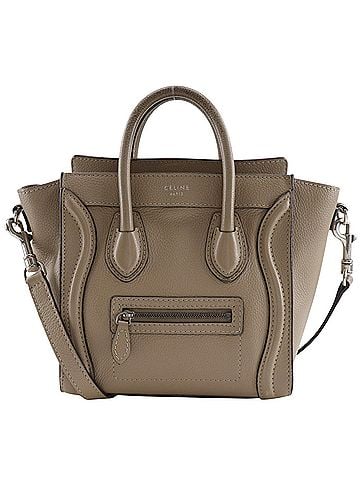 Céline Celine Luggage Nano Shopper Handbag/Shoulder Bag (2-way) - Calfskin, Greige Women's (view 1)