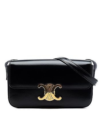 Céline Shiny Calfskin Triomphe Claude Shoulder Bag (view 1)