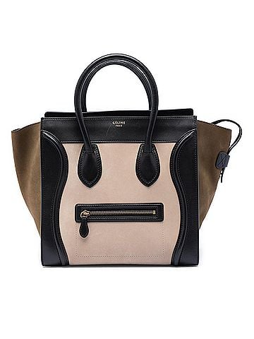 Céline Mini Tricolor Nubuck and Calfskin Luggage Tote (view 1)