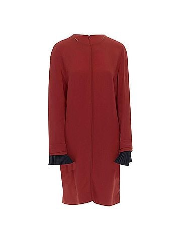 Victoria Beckham Victoria Beckham crepe pleated cuff long sleeves dress (view 1)