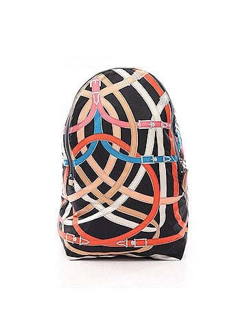Hermès Hermes HERMES AirSilk Cavalcadour Backpack Rucksack Handbag Silk Leather Veau Barenia Women's Black Multicolor (view 1)