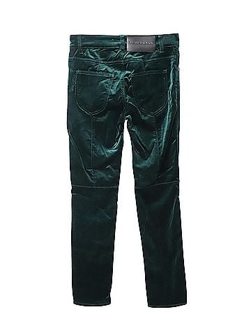 Pierre Balmain Pierre Balmain Slim Fit Trousers in Green Velvet (view 2)