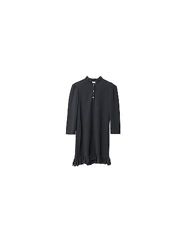 Sandro Sandro Felice Ruffle Trim Mini Dress in Black Polyester (view 1)
