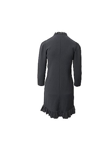 Sandro Sandro Felice Ruffle Trim Mini Dress in Black Polyester (view 2)
