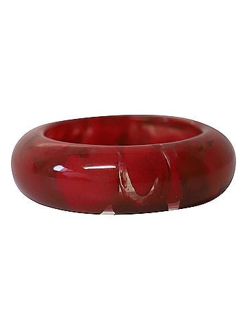 Lanvin Lanvin Marble Resign Bangle Bracelet in Red and Black Plastic (view 1)