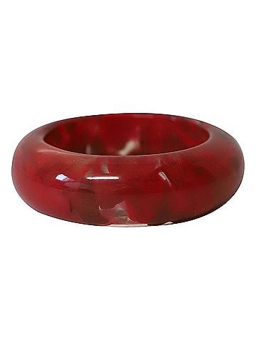 Lanvin Lanvin Marble Resign Bangle Bracelet in Red and Black Plastic (view 2)