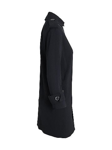 Lanvin Lanvin Button-Front Trench Coat in Black Polyester (view 2)