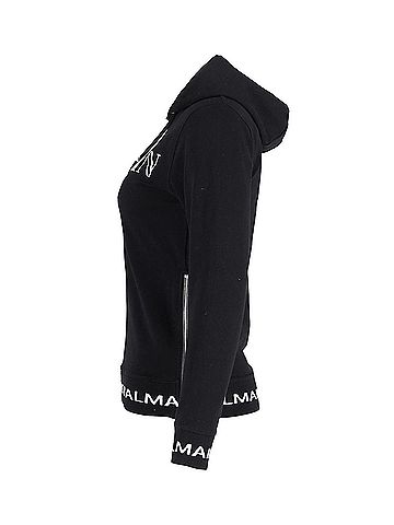 Balmain Balmain Logo Print Hooded Sweatshirt in Black Cotton (view 2)