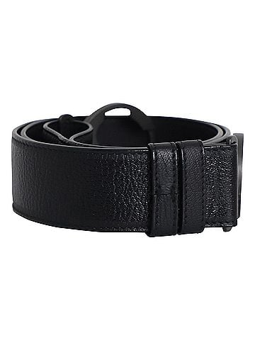 Bottega Veneta Bottega Veneta Round Buckle Belt in Black Leather (view 2)