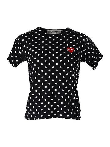 Comme des Garçons Comme des Garcons PLAY Polka Dot Heart Emblem T-shirt in Black Cotton (view 1)