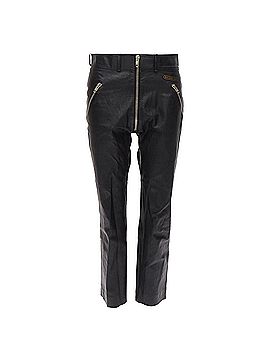 Balenciaga Balenciaga Demna logo patch zip cropped moto leather pants (view 1)