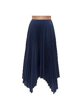 Loewe Loewe cowhide leather topstitched belt pleated skirt (view 1)