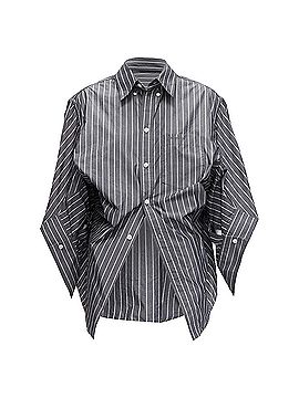 Balenciaga Balenciaga Wardrobe Demna pinstripe logo deconstructed shirt (view 1)