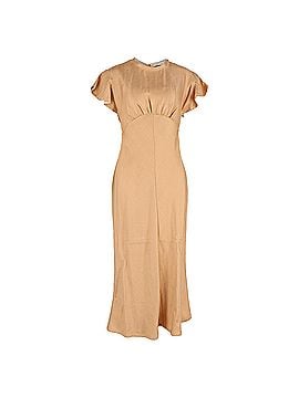 Zimmermann Zimmermann Backless Short Sleeve Midi Dress in Brown Linen (view 1)
