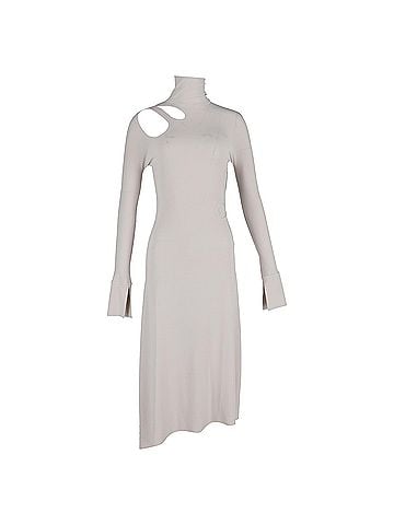 Victoria Beckham Victoria Beckham Cutout Midi Dress in Bone Viscose (view 1)