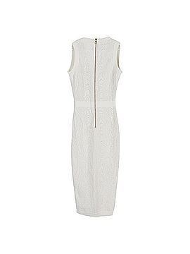 Balmain Balmain Knitted Plunging Neckline Midi Dress in White Viscose (view 2)