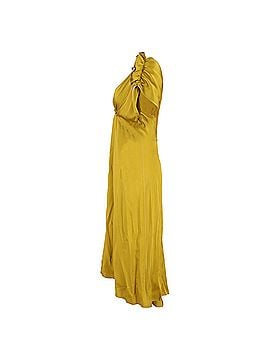 Victoria Beckham Victoria Beckham Ruffle Detail Midi Dress in Yellow Acetate (view 2)