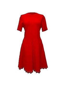 Proenza Schouler Proenza Schouler Zig-Zag Hem Mini Flared Dress in Red Viscose (view 1)