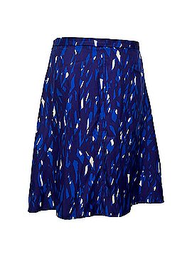 Balenciaga Balenciaga Printed Midi A-Line Skirt in Blue Silk (view 1)