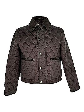 Burberry Burberry Cropped Quilted Jacket in Brown Polyamide (view 1)