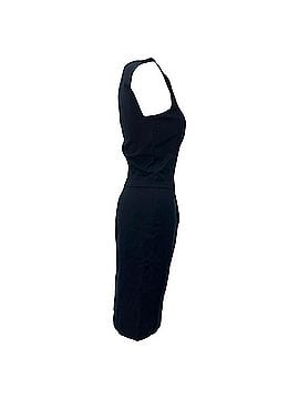 Balenciaga Balenciaga Asymmetric Neckline Midi Dress in Navy Blue Cotton (view 2)