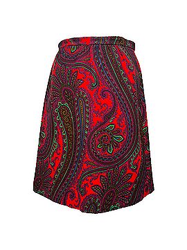 Miu Miu Miu Miu Paisley-Print Mini A-Line Skirt in Multicolor Wool (view 2)