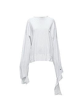 Vetements Vetements logo tape deconstructed cut out sleeve sweater (view 1)