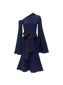 Solace London Solace London haso asymmetric stretch crepe bell sleeves dress (view 1)