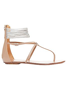 Aquazzura Aquazzura Spin Me Around silver coil nude leather gladiator flat sandals EU37.5 (view 1)