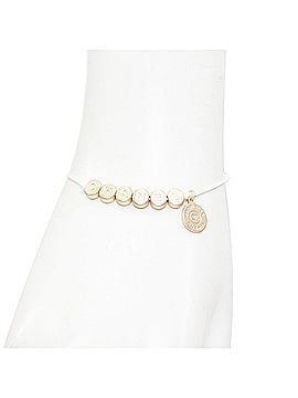 Chanel Chanel gold tone logo letter bead charm thread lucky bracelet (view 2)