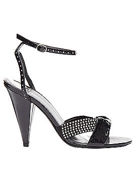 Céline Celine Hedi Slimane patent leather silver crystals sandal heels (view 1)