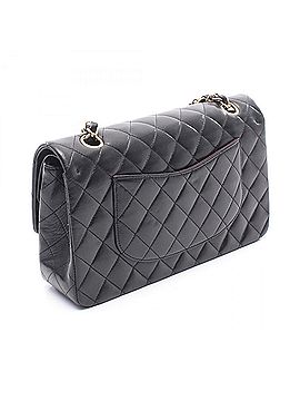 Chanel Chanel Matelassé Double Flap Shoulder Bag/Handbag, Lambskin Leather, Women's, Black (view 2)