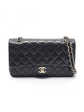 Chanel Chanel Matelassé Double Flap Shoulder Bag/Handbag, Lambskin Leather, Women's, Black (view 1)