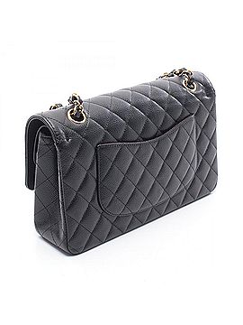 Chanel Chanel Matelassé Double Flap Shoulder Bag/Handbag, Caviar Leather (Grained Calfskin), Women's, Black, A01112 (view 2)