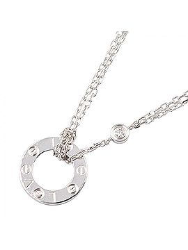 Cartier Cartier Love Circle Necklace 2PD Jewelry 18KWG (White Gold) Diamond Women's Silver Tone Clear B7219400 (view 1)