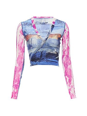 Jean Paul Gaultier Jean Paul Gaultier Soleil sheer wrap top (view 1)