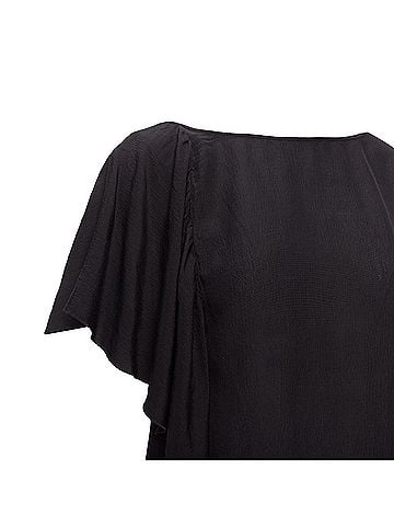 Dries Van Noten Dries Van Noten Viscose Linen Asymmetric Flutter Sleeve Blouse Top (view 2)