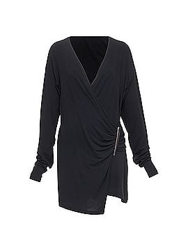 Donna Karan New York Donna Karan Viscose Blend V Neck Silver Buckle Drape Mini Dress (view 1)